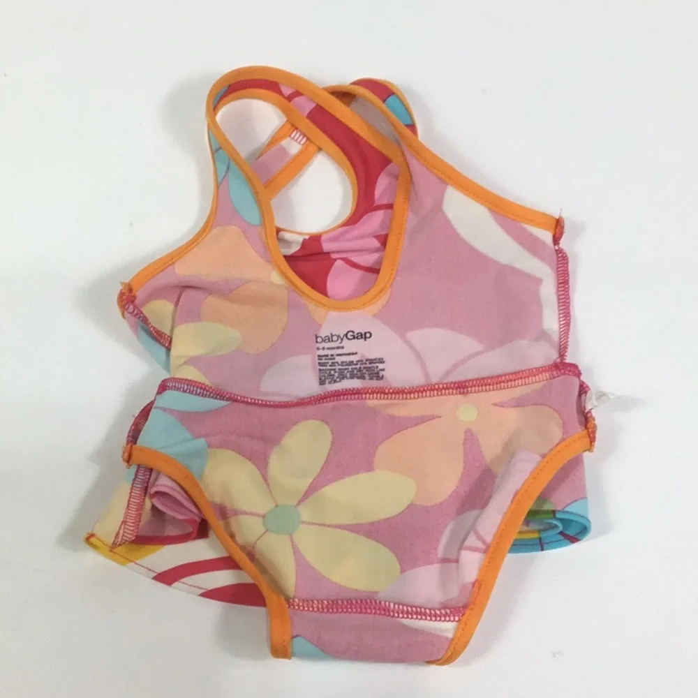 Baby Gap Swimsuit Size 0-3M floral red 1 piece good‎ condition